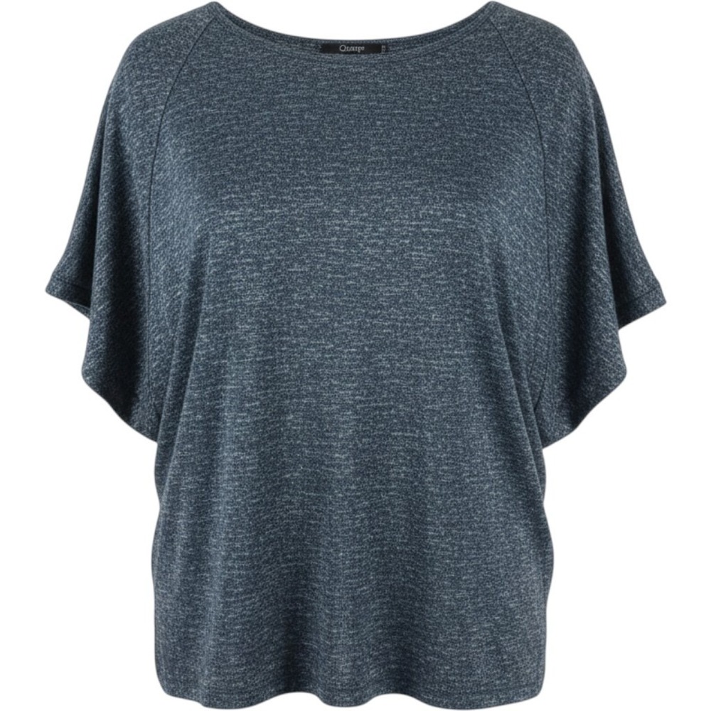 Quince Womens Medium Dolman Top Black Gray Marled Knit Oversized Minimalist